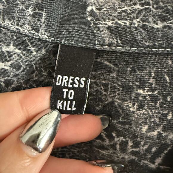 DRESS TO KILL by Jane Mohr | Black and White Hand Dyed Lagenlook Tunic Blouse - Picture 3 of 8